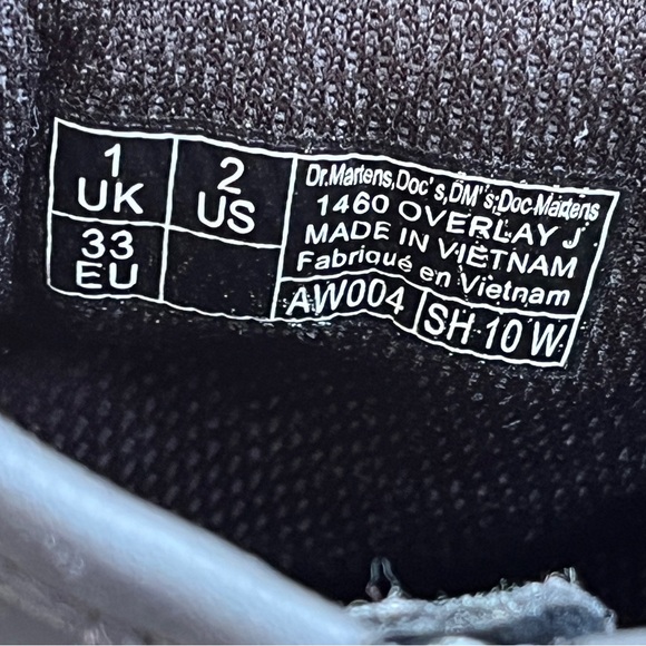 Doc Martens Youth 1460 Overlay Leather Boots - Size 2 - Picture 7 of 9